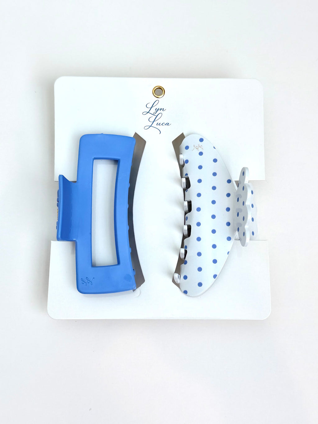 Blue Polka Dot Claw Clip Pack