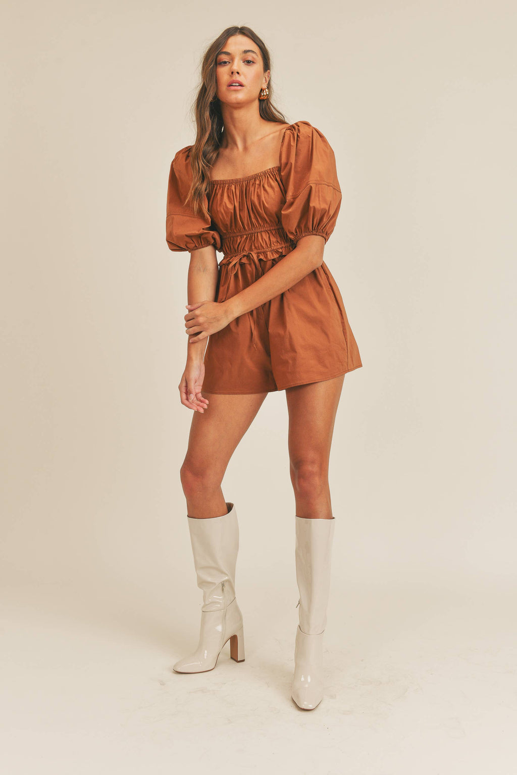 Thankful Puff Sleeve Romper