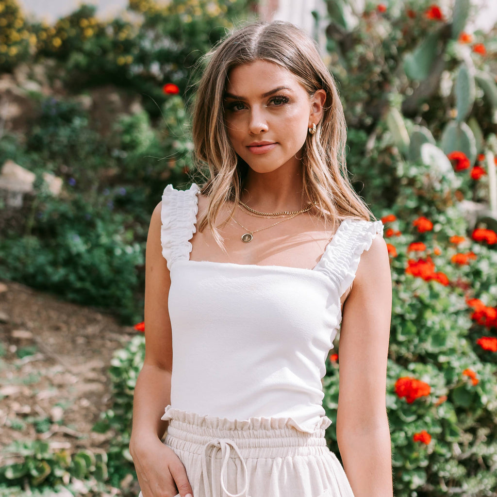 Ruffle Strap Crop Top