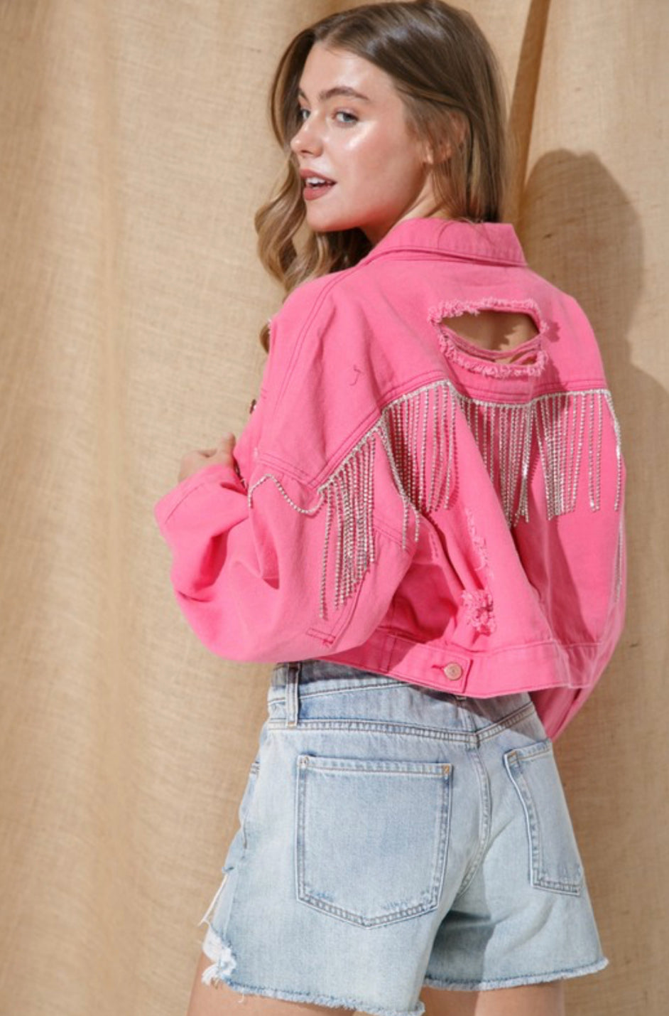 Last one: M/L Rhinestone Cowgirl Denim Jacket (+ new colors)
